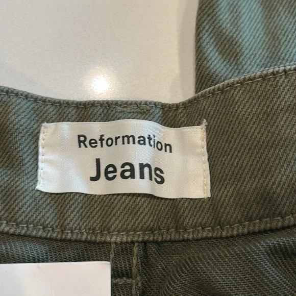 REFORMATION Women's Marine Jean Size 27 In Wash Army - Picture 8 of 14